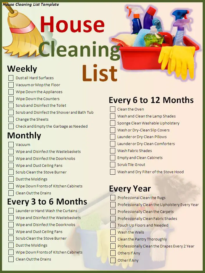 40 Helpful House Cleaning Checklists For You Kittybabylove 40 Helpful House Cleaning Checklists For You Kittybabylove
