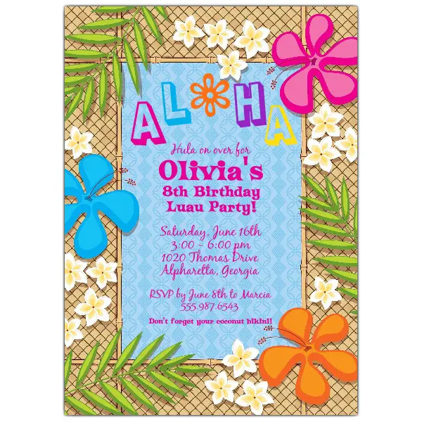 20 Resourceful Luau Birthday Invites picture relating to Printable Luau Invitations known as 20 Creative Luau Birthday Invites