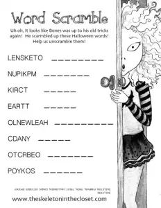 20 Spooky Halloween Word Scrambles KittyBabyLove com
