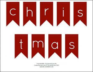 Merry Christmas Letter Banner Printable