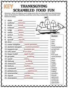 15 Fun-to-Solve Thanksgiving Word Scrambles ...