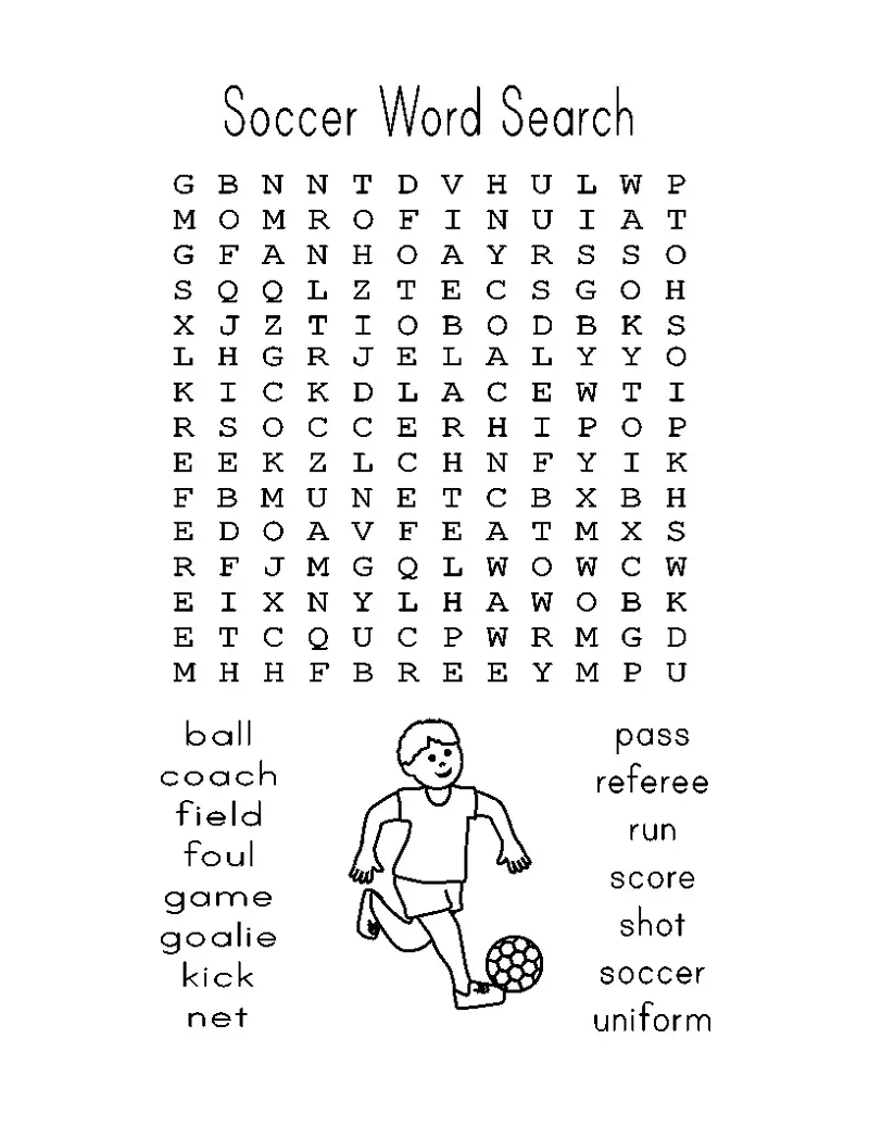 34 End-to-end Football Word Search Puzzles for You ...