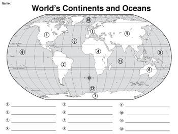 Blank World Map Continents