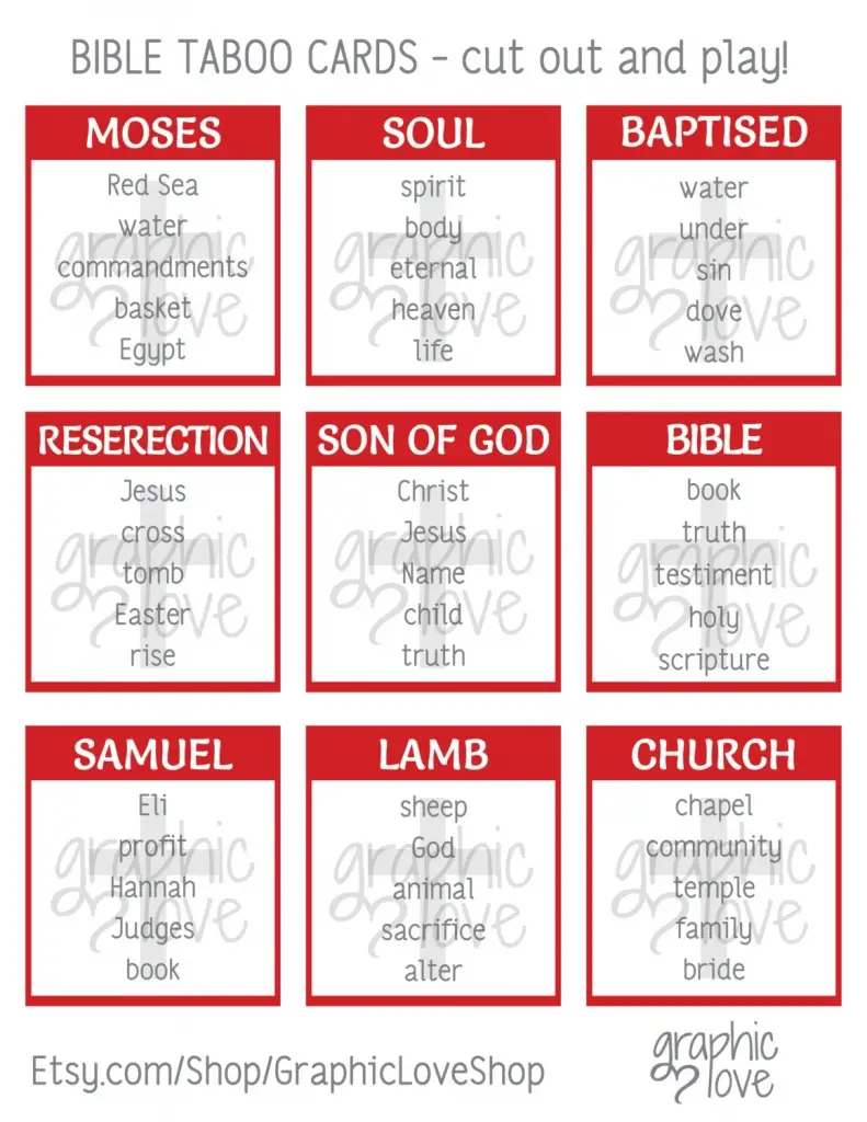 It is a photo of Modest Printable Taboo Cards It is an image of Modest Printable Taboo Cards