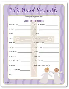 Christmas Bible Word Scramble
