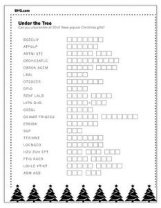 Christmas Trivia Word Scramble