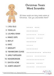 Christmas Word Scramble 3rd Grade