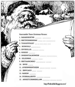 Christmas Word Scramble Difficult