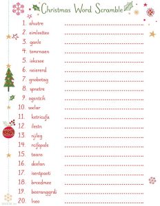 Christmas Word Scramble Games