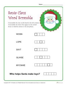 Christmas Word Scramble Hard