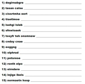 Christmas Word Scramble Printable Adults