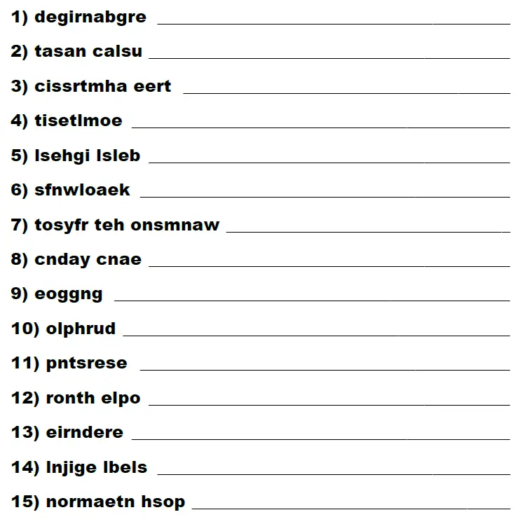 26 christmas word scrambles for you kittybabylove com halloween themed words