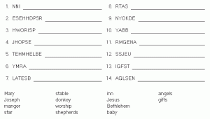 Christmas Word Scramble Puzzles