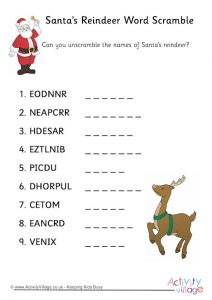 Christmas Word Scramble Worksheet