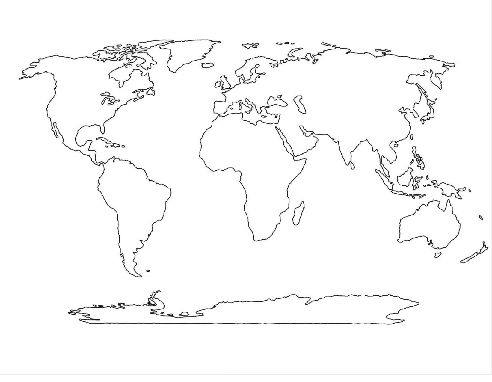 Blank World Map Continents