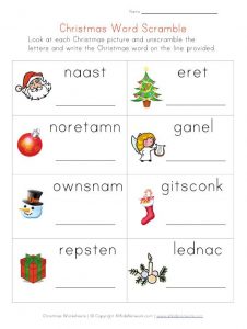 Easy Christmas Word Scramble Printable
