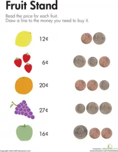 1st Grade Money Worksheets