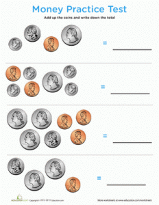 Coin Worksheets Kindergarten