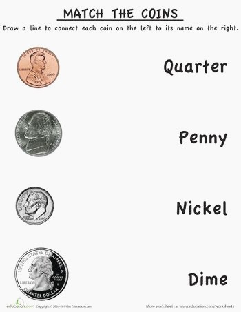 30 Identifying Coins and Coin Values Worksheets ...