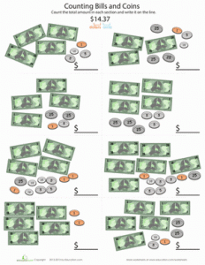 Learning How To Count Money Worksheets