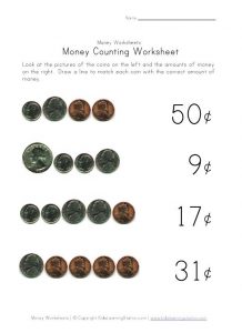 Money Matching Worksheets