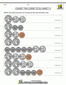 Money Worksheets for Kindergarten