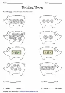 Money Worksheets for Preschoolers