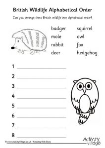 Alphabetical Order Worksheets Ks1
