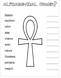 Alphabetical Order Worksheets for Kids