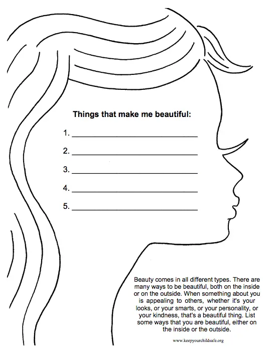 30 Self Esteem Worksheets to Print | KittyBabyLove.com