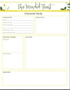 Bible Character Study Worksheet