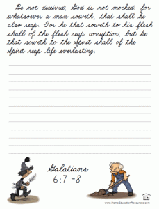 Bible Handwriting Worksheets