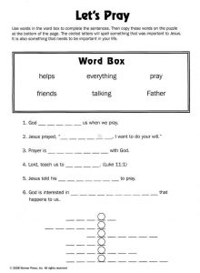 Bible Printable Worksheets