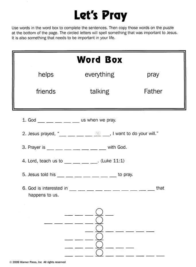 Free Printable Bible Worksheets Printable World Holiday