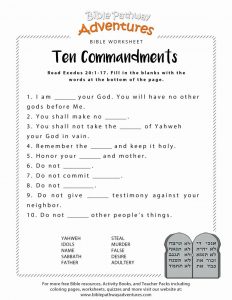 Bible Worksheets for 4th Graders