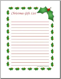 Christmas Gift Wish List