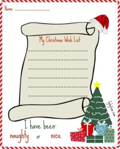 Christmas Wish List Printable