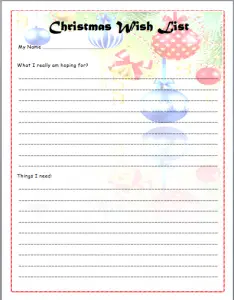 Christmas Wish List Template