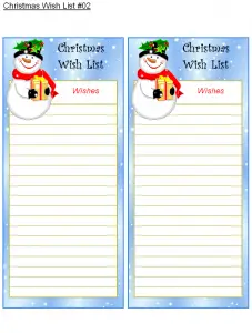 Christmas Wish List Template Free Printable