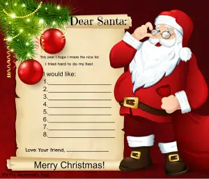 Christmas Wish List to Santa