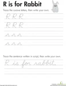 Cursive Handwriting Worksheets