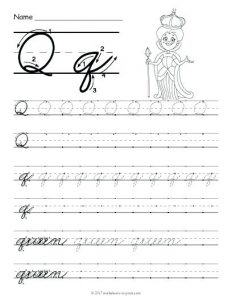 Cursive Script Worksheets