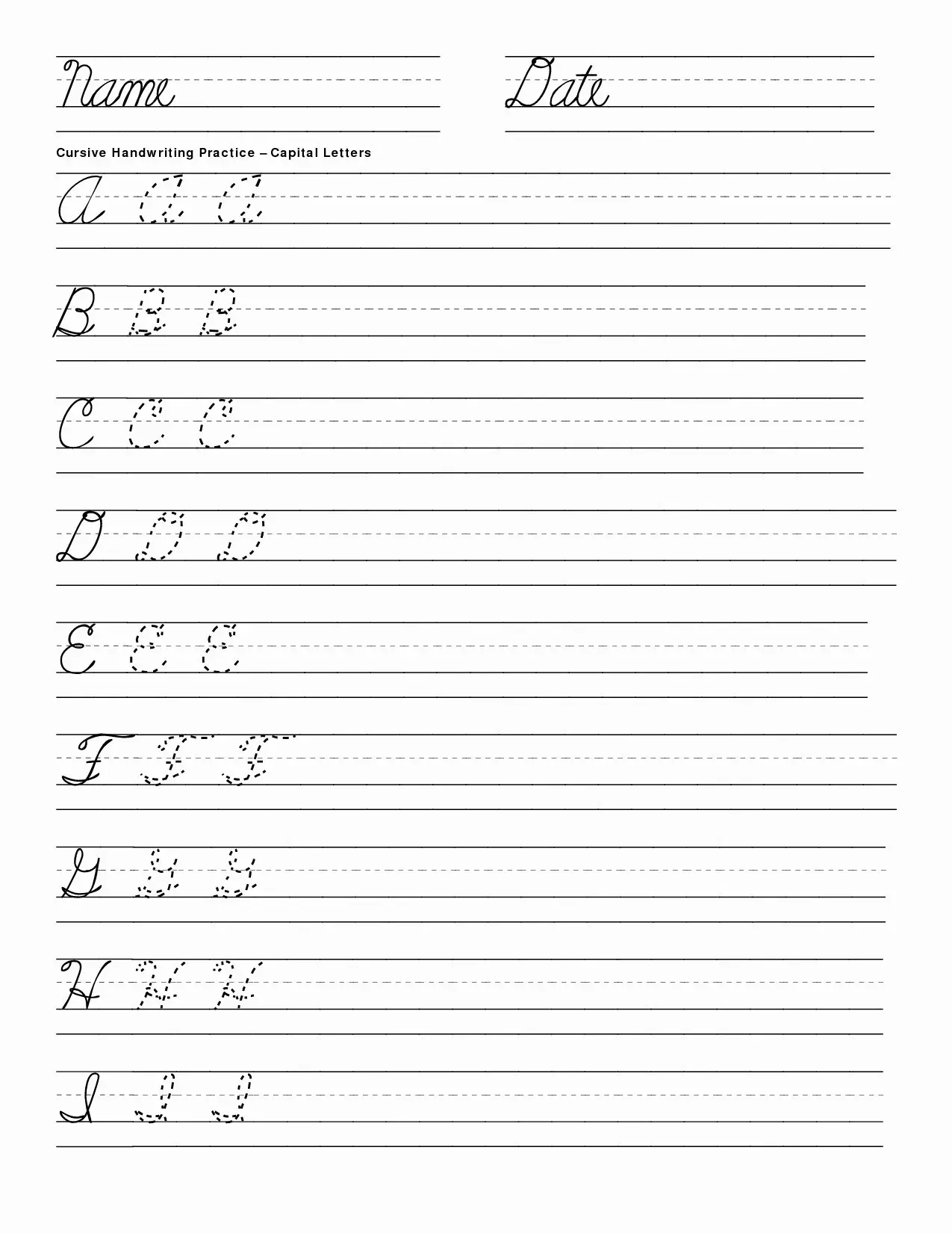 practice cursive worksheets