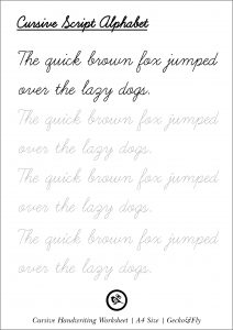 Cursive Worksheets Printable
