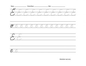Cursive Writing Worksheets for Kg