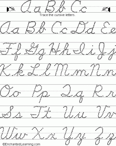 Cursive Writing for Kindergarten Worksheet