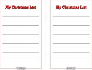 Family Wish List for Christmas