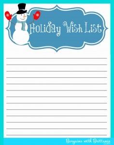 Free Christmas Wish List Printable