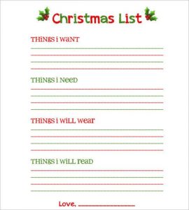 Free Christmas Wish List Printables