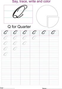Free Cursive Capital Q Penmanship Worksheets